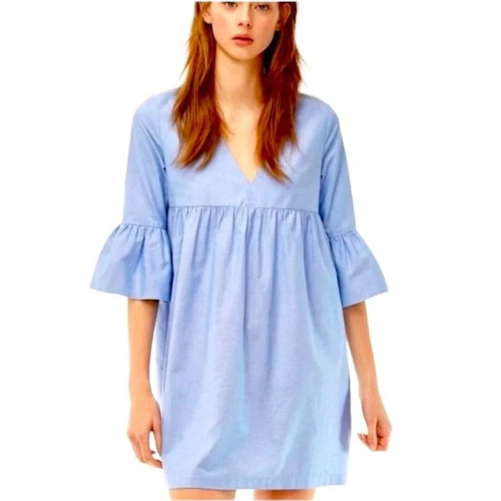 Aritzia Sunday Best Bell-Sleeve V-Neck Babydoll Dress - Picture 1 of 7
